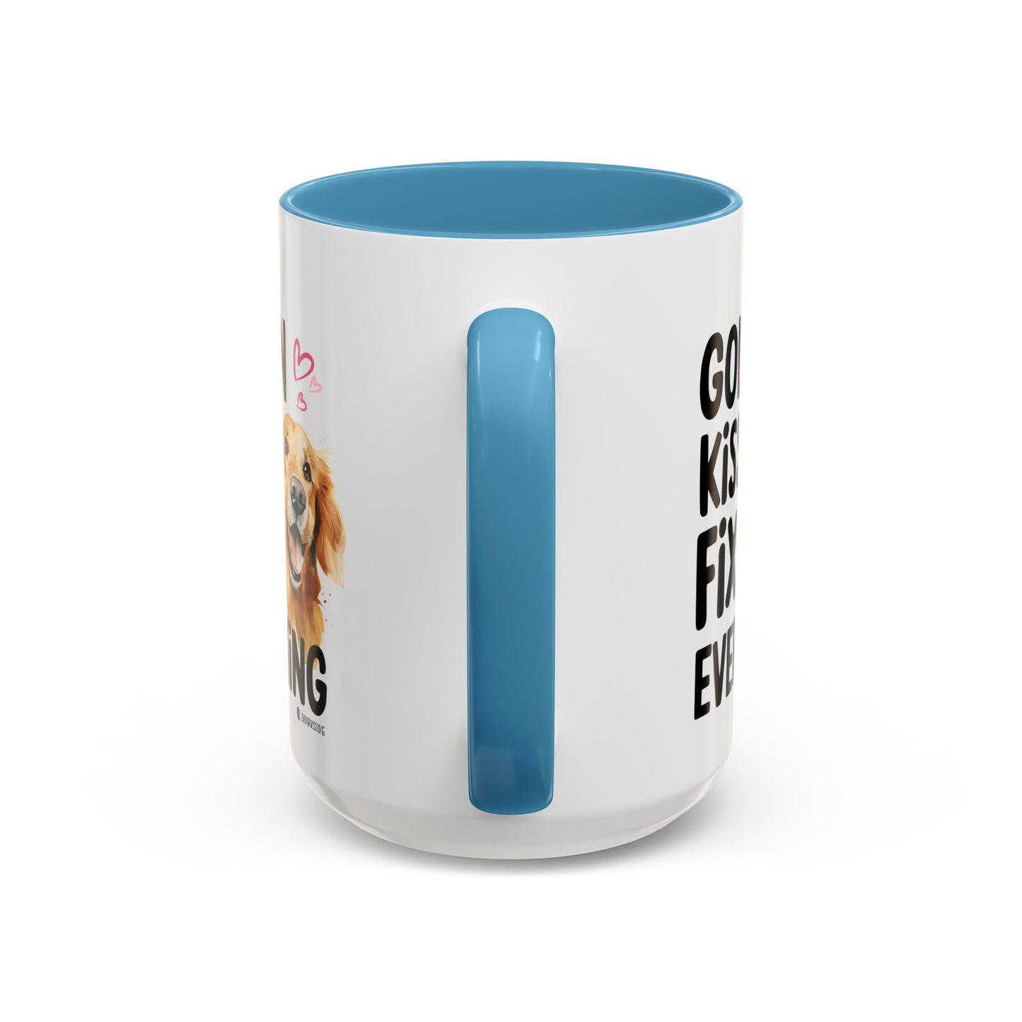 Golden Kisses Fix Everything Mug, Dog Lover Gift, Pet Owner Coffee Cup, Cute Animal Lover Mug, Fun Pet Quote Mug