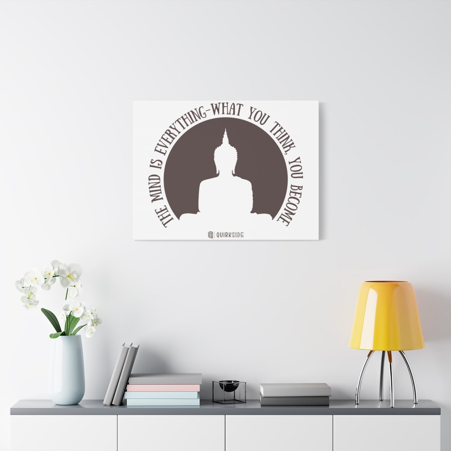 Mindfulness Buddha Canvas Art, Inspirational Wall Decor, Meditation Quote Print, Zen Home Decor, Gift for Yogis and Mindfulness Lovers