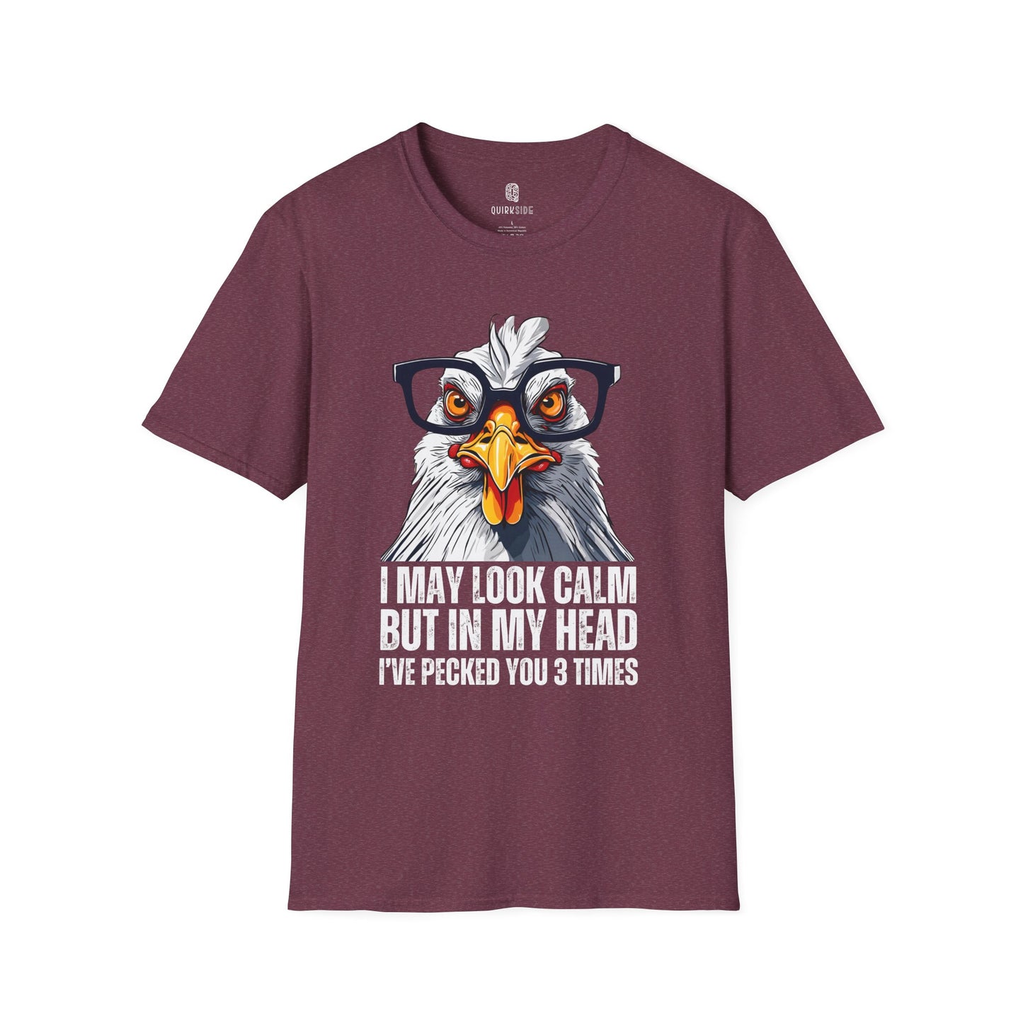 Funny Chicken Unisex T-Shirt, Crazy Chicken Tee, Quirky Humor Shirt, Stand Out Apparel, Hilarious Graphic Top - Quirkside Creations