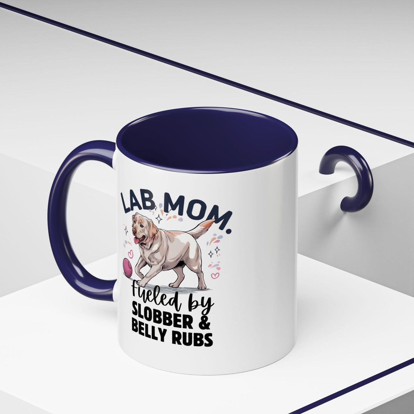 Lab Mom Coffee Mug - Fueled by Slobber & Belly Rubs, Dog Lover Gift, Pet Owner Coffee Cup, Personalized Dog Mom Mug, Cute Animal Mug
