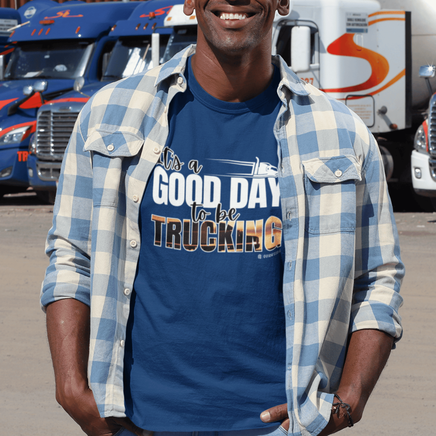 Trucking T-shirt, Truckers Tee, Highway Driver Shirt, On The Road Top, Unisex Tee, Comfortable Garment-Dyed Shirt
