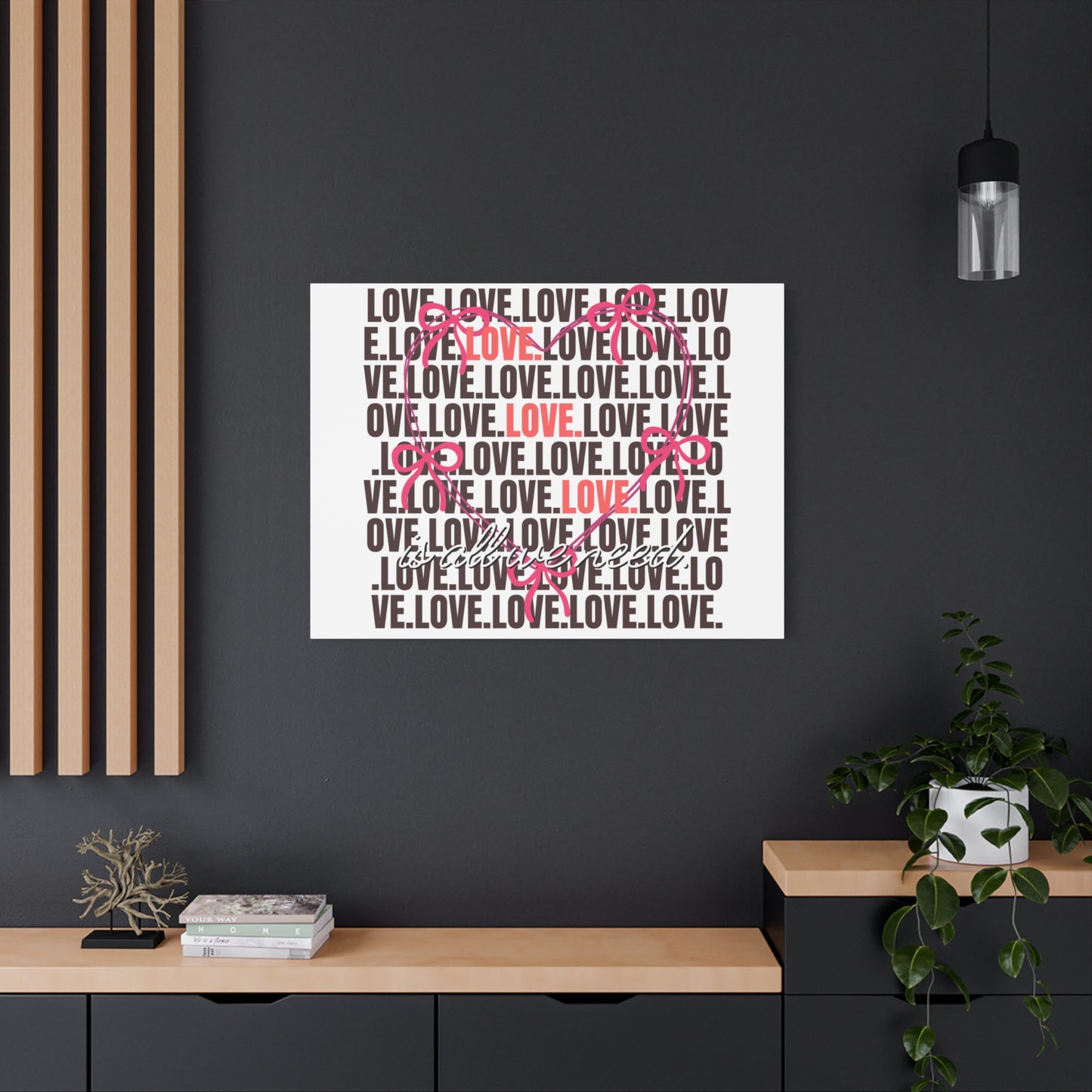 Love-Themed Canvas Art, Heart Wall Decor, Valentine's Gift, Romantic Home Decor, Engagement Present