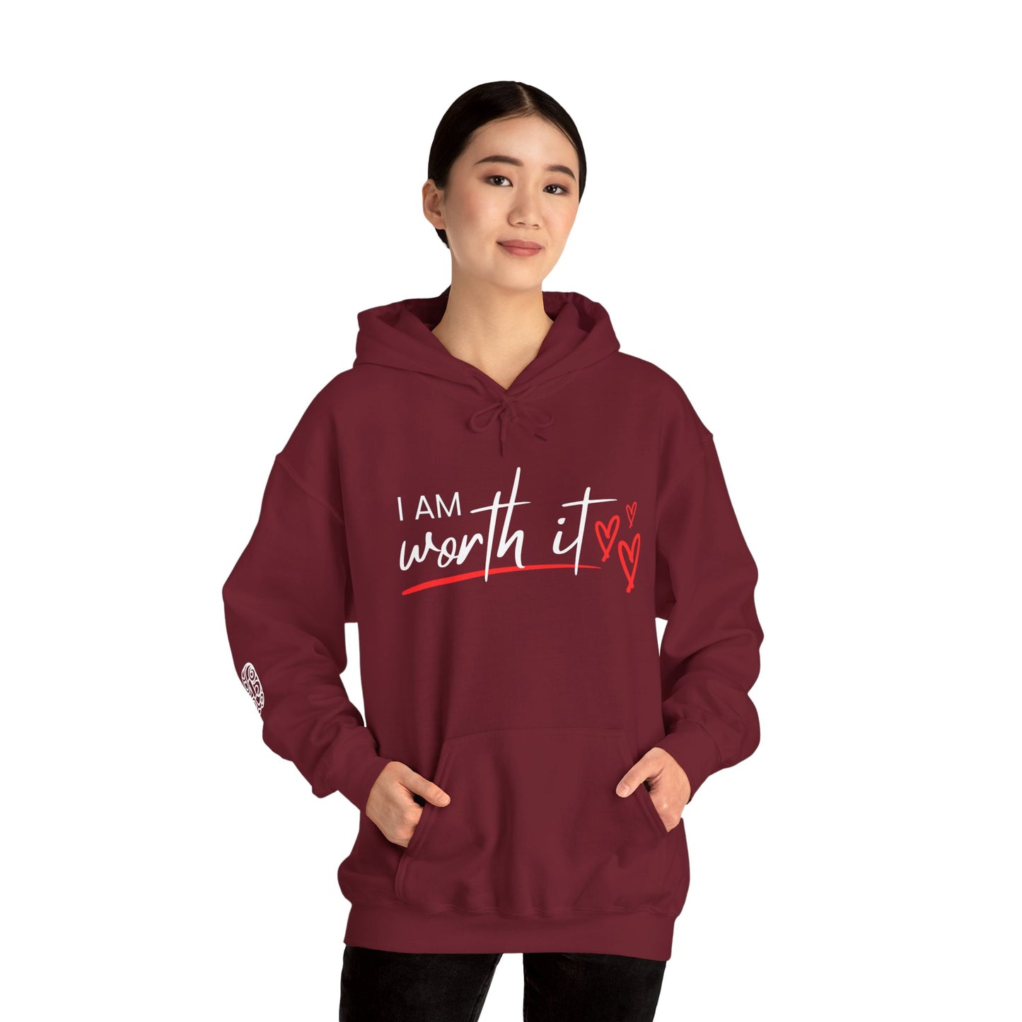 Empowerment Graphic Hoodie, Self Worth Sweatshirt, You Are Worth It Pullover, Inspirational Unisex Hoodie, Motivational Graphic Jumper - Quirkside Creations