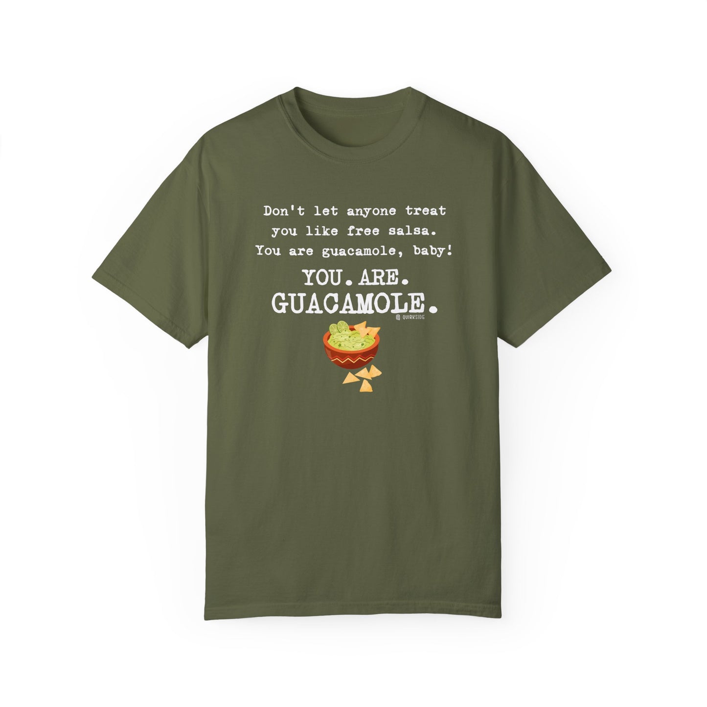 Premium Guacamole Unisex Garment-Dyed T-shirt, Funny Avocado Lover Tee, Gift for Foodie, Soft Graphic Tee, Unique Graphic Tee, Novelty Top - Quirkside Creations