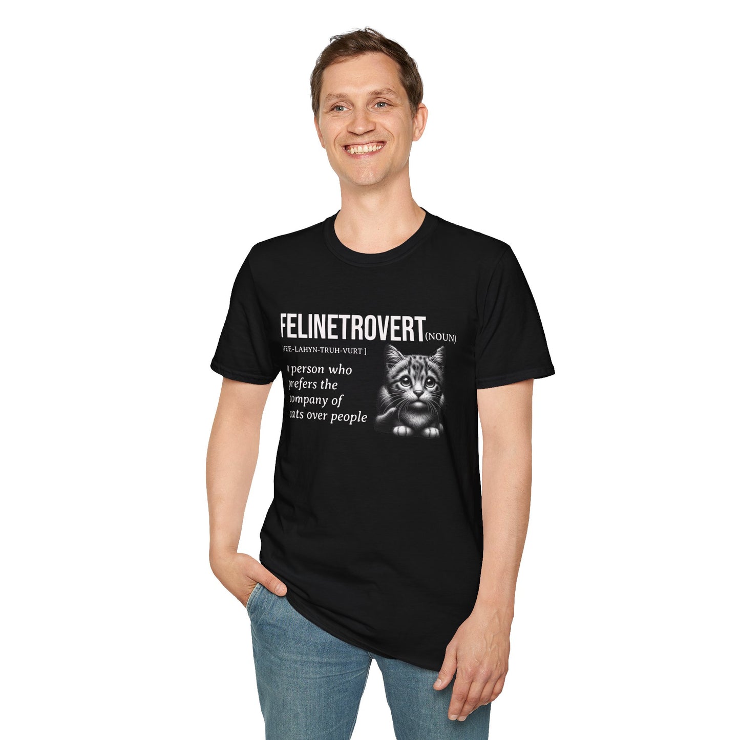 Cat Lover Unisex Softstyle T-Shirt, Cute Tee for Cat Lovers, Cat Lady Shirt, Funny Cat Tee, Cat Mom Gift, Cat Dad Shirt - Quirkside Creations