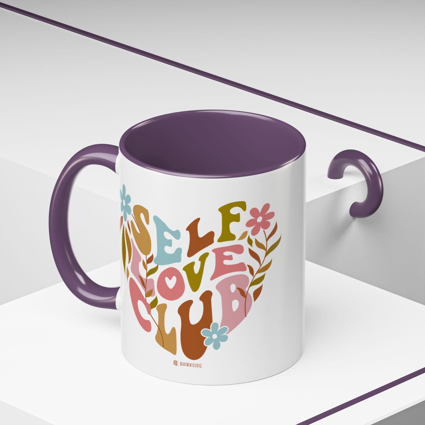 Self Love Club Coffee Mug - Empowering Floral Design, Great for Gifts, Self-Care, Friends, Motivational Mugs