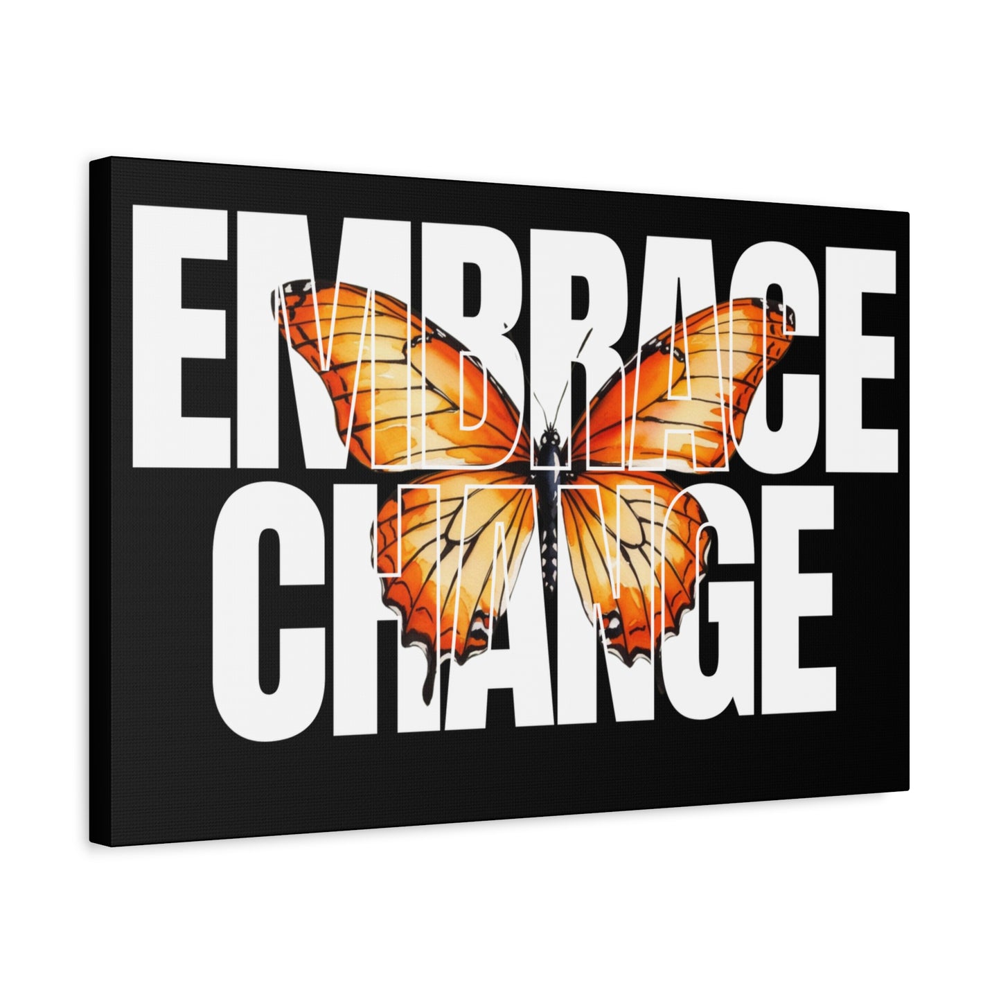 Butterfly Embrace Change Canvas Art, Motivational Wall Decor, Inspirational Gift for Home, Office, Art Print for Transformation