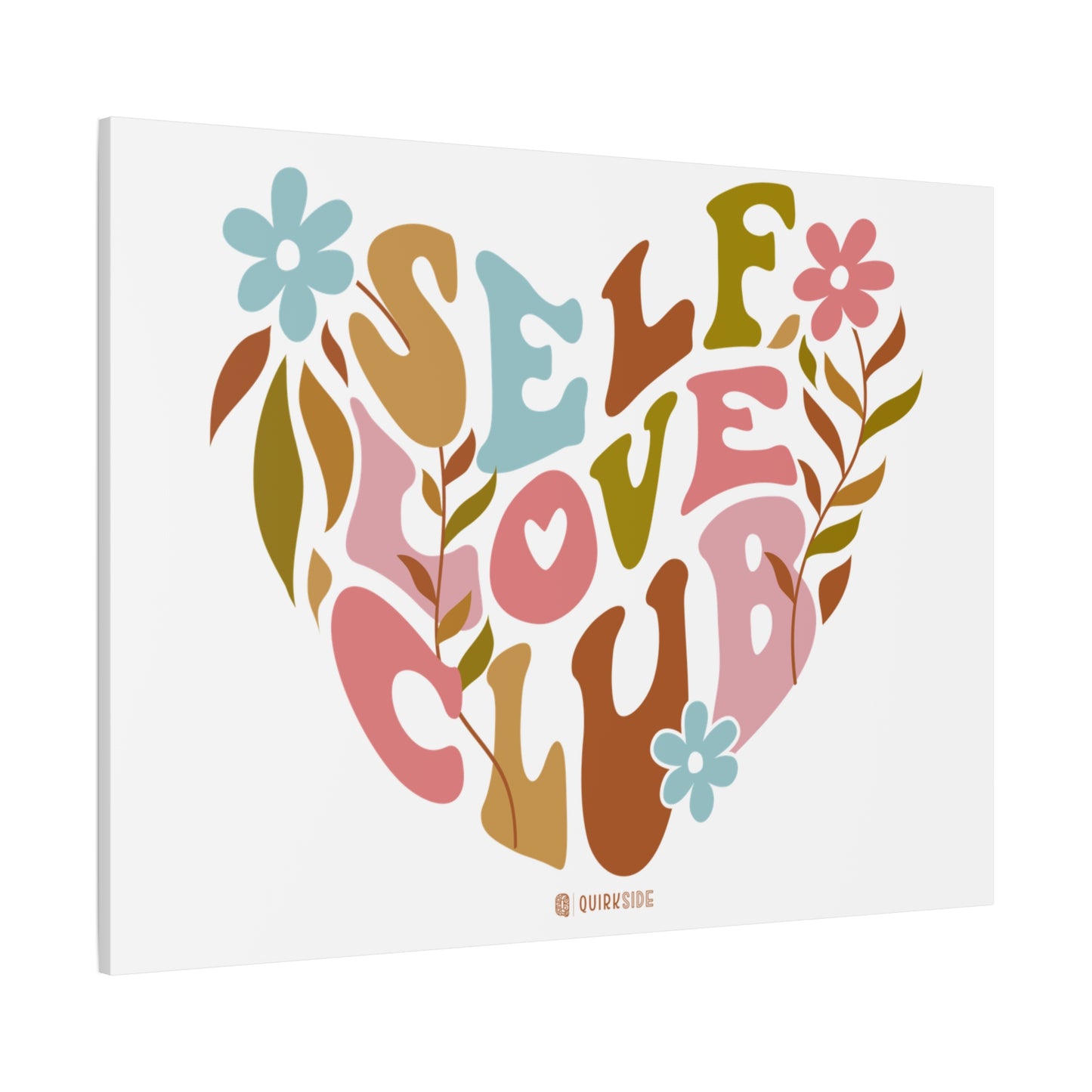 Self Love Club Canvas Art | Inspirational Wall Decor, Gift for Friends, Home and Office Decoration, Positive Vibes