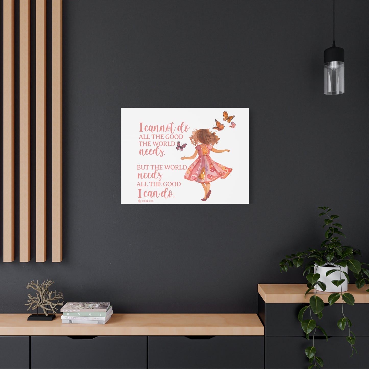 Inspirational Wall Art Canvas, Motivational Home Decor, Butterfly Quote Print, Gift for Her, Positive Vibes Wall Decor