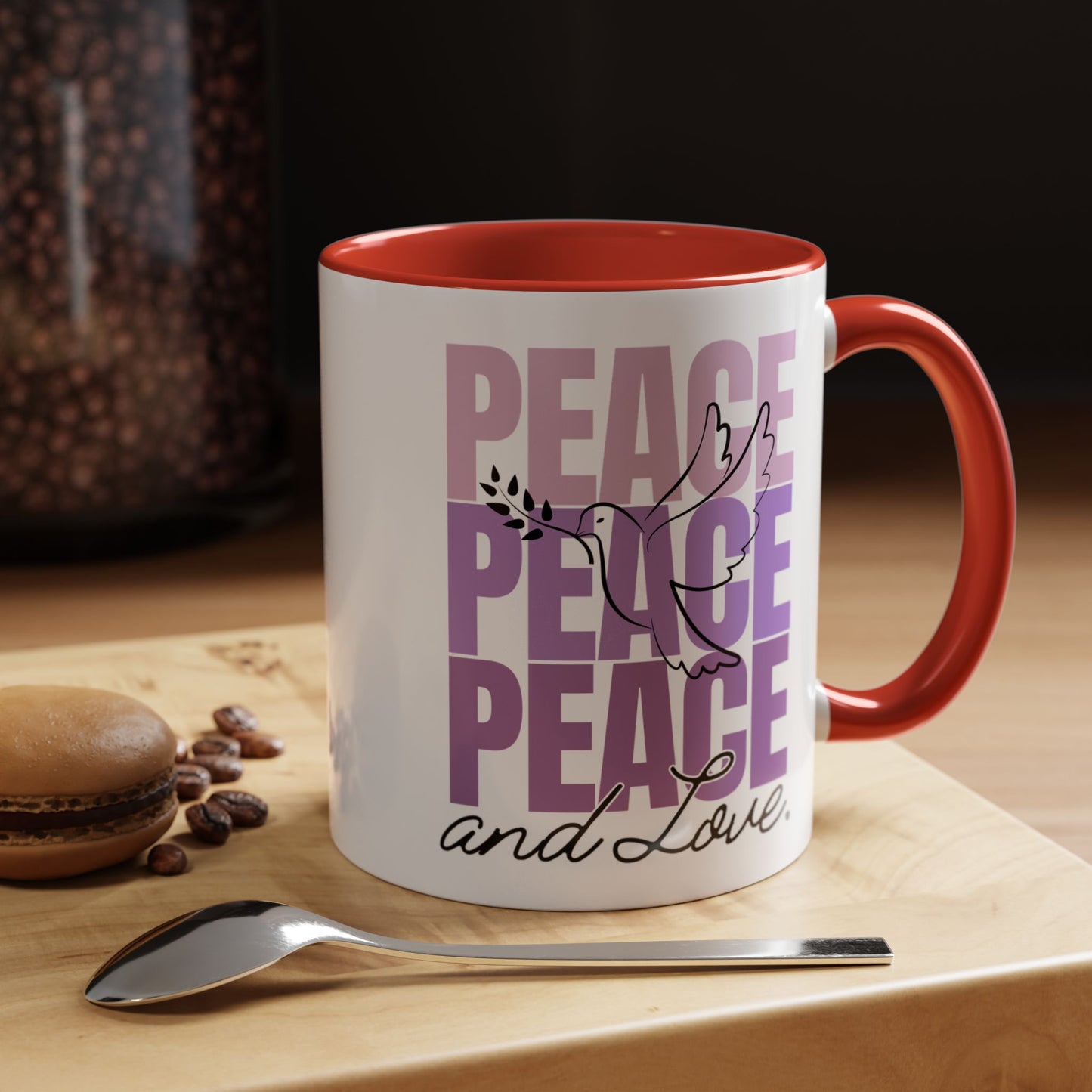 Peace and Love Accent Mug