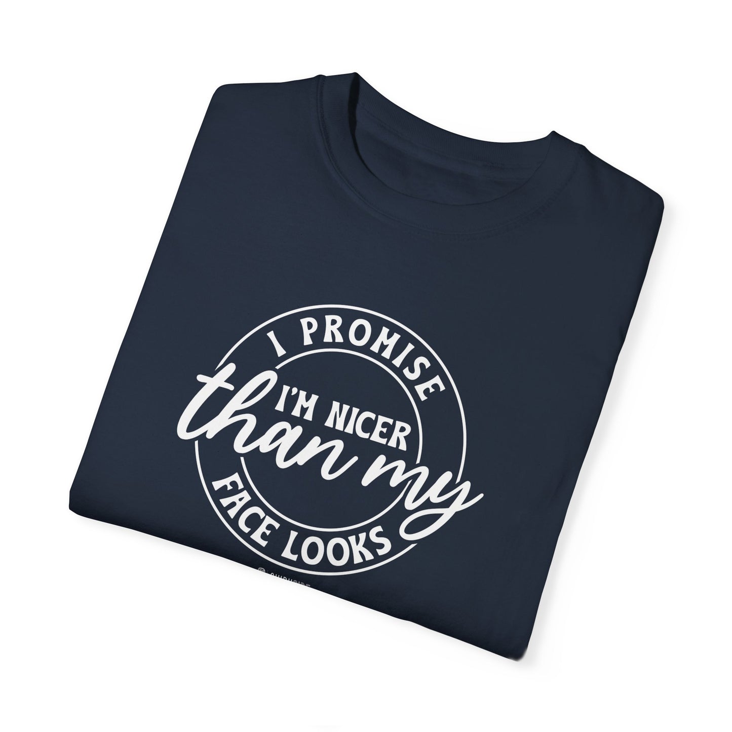 Funny Nice Person Inside Statement, Unisex Garment-Dyed T-shirt, Humorous Tee, Sarcastic Graphic Shirt, Unique Gift Idea, Cool Top - Quirkside Creations