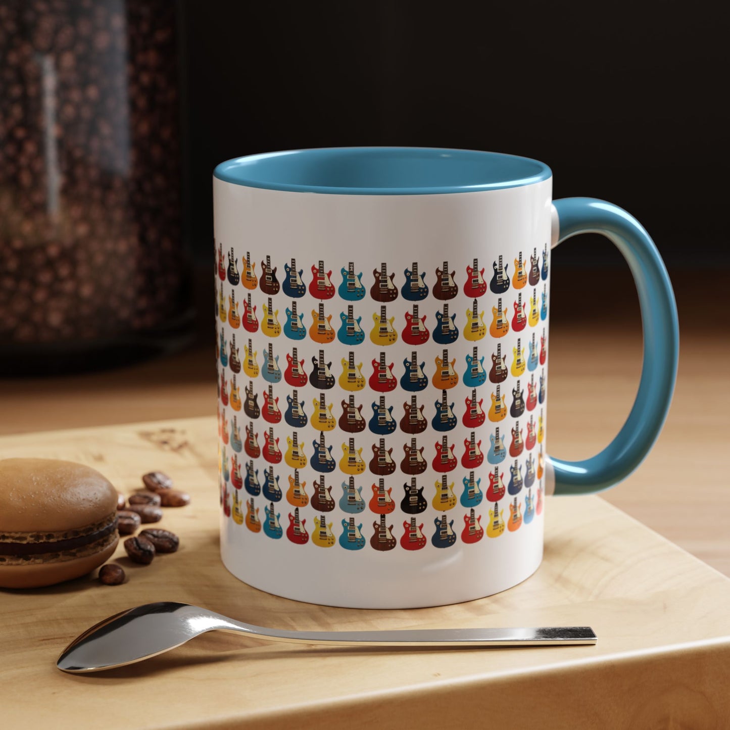Coffee Mug - Wall of Guitars Design - Music Lover Gift