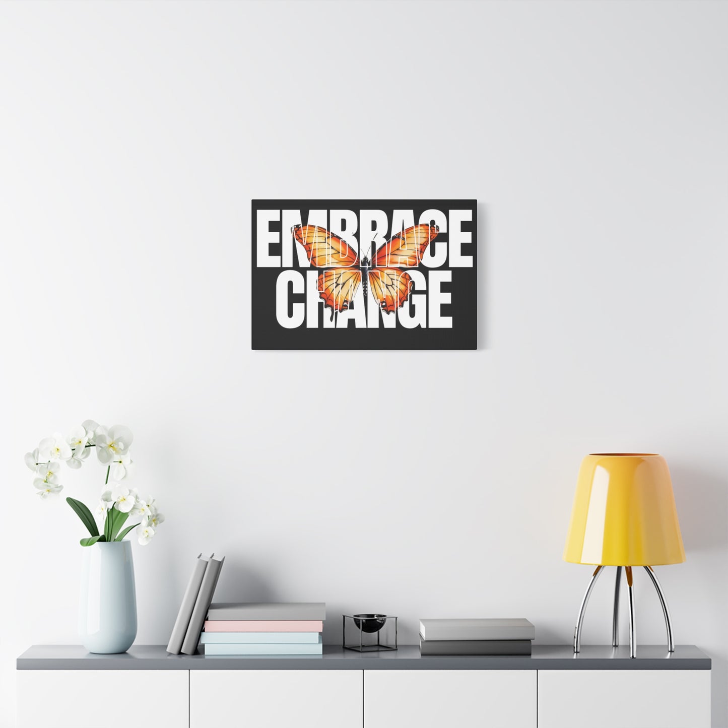 Butterfly Embrace Change Canvas Art, Motivational Wall Decor, Inspirational Gift for Home, Office, Art Print for Transformation