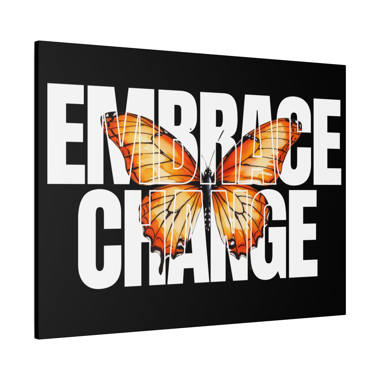 Butterfly Embrace Change Canvas Art, Motivational Wall Decor, Inspirational Gift for Home, Office, Art Print for Transformation