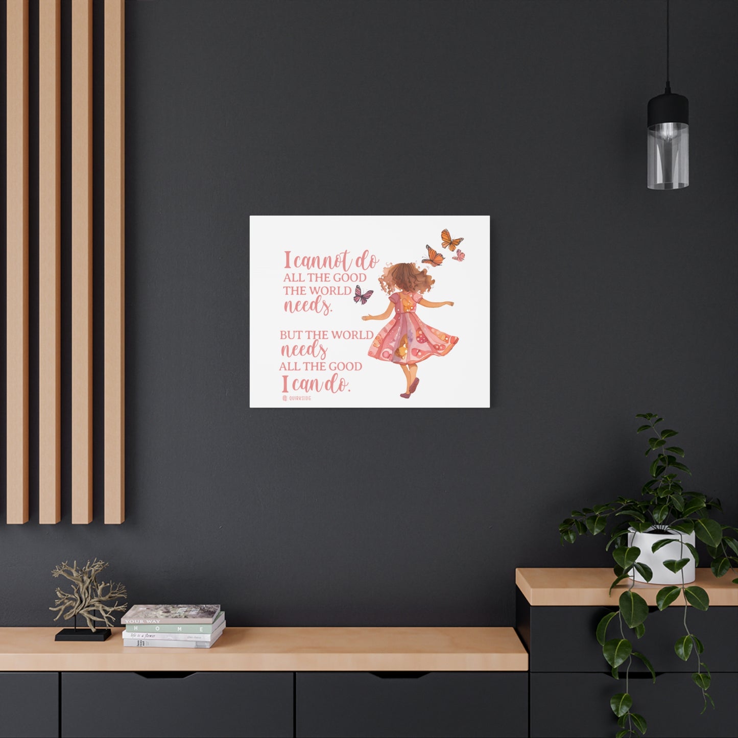 Inspirational Wall Art Canvas, Motivational Home Decor, Butterfly Quote Print, Gift for Her, Positive Vibes Wall Decor
