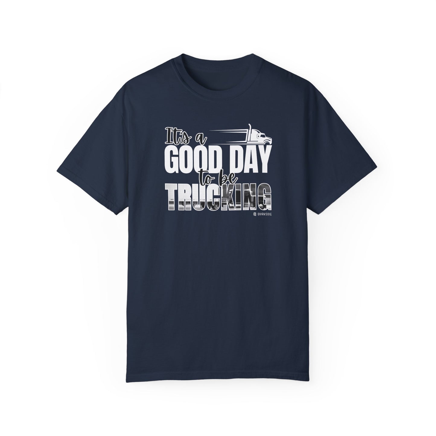Trucking T-shirt, Truckers Tee, Highway Driver Shirt, On The Road Top, Unisex Tee, Comfortable Garment-Dyed Shirt