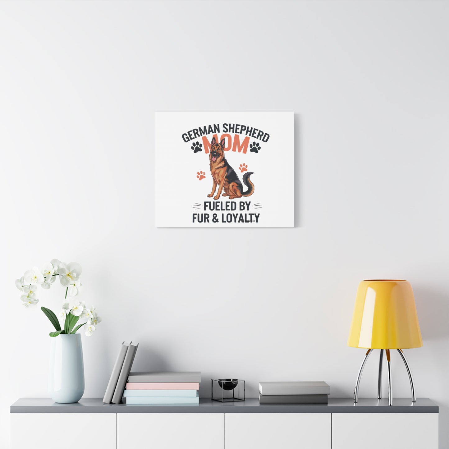 German Shepherd Mom Canvas Wall Art, Dog Lover Decor, Pet Owner Gift, Home Sweet Home Art, Animal Lover Wall Decor