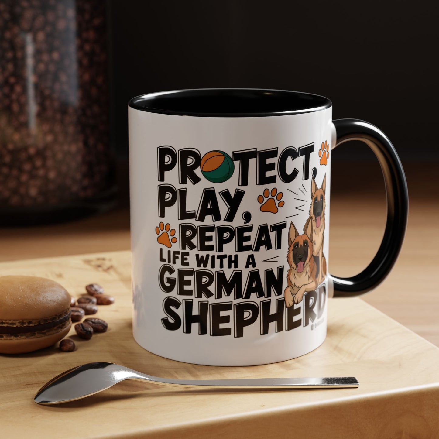 German Shepherd Lover's Accent Coffee Mug - Perfect Gift for Dog Owners, Pet Lovers, Birthdays, Holidays, Home Decor