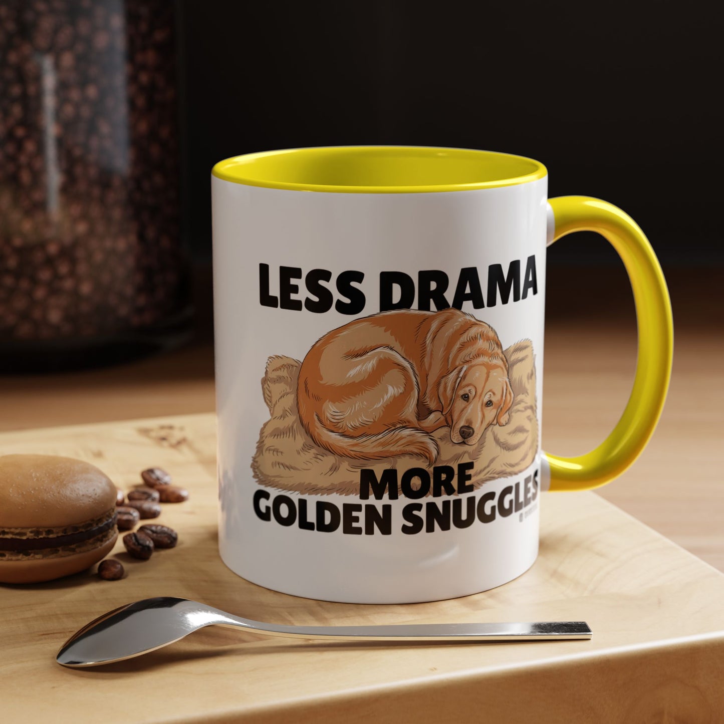 Golden Snuggles Coffee Mug - Less Drama More Snuggles, Dog Lover Gift, Perfect for Home, Funny Dog Mug, Pet Owner Treat