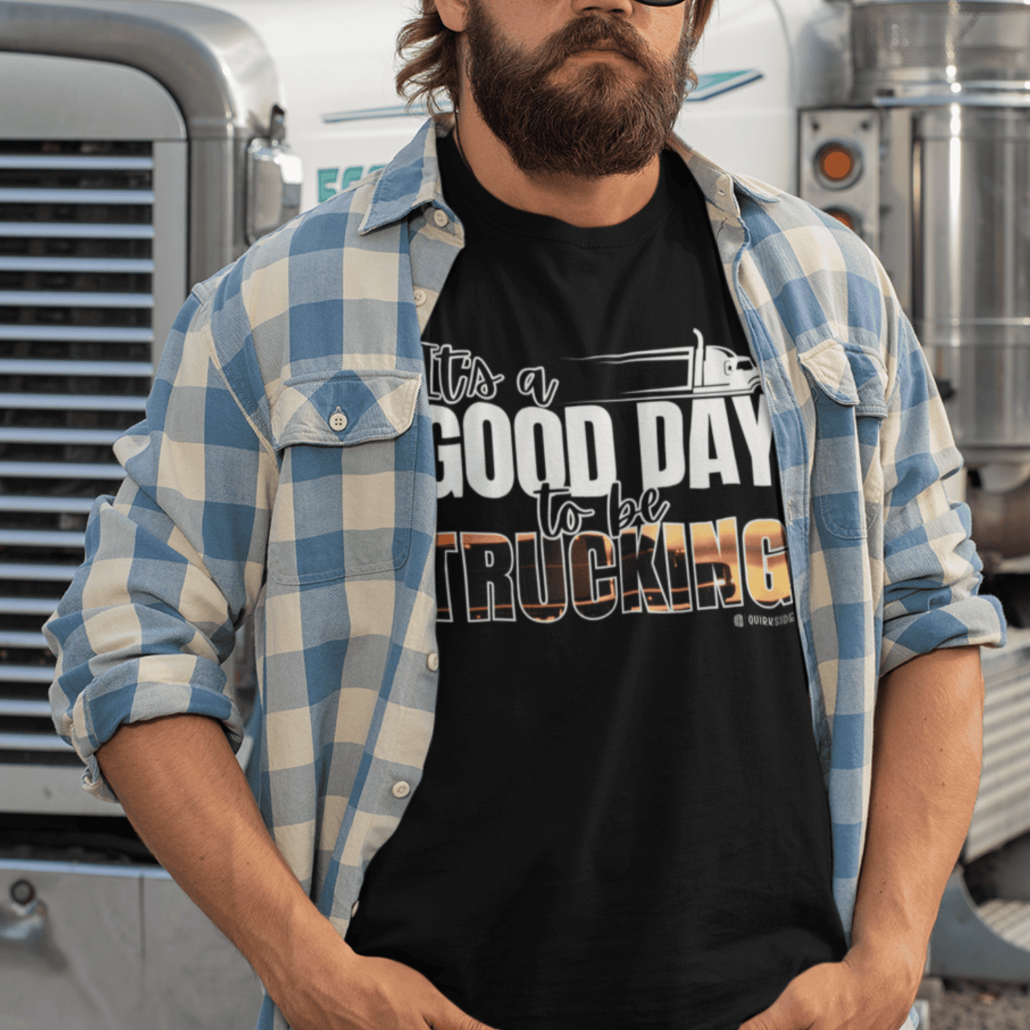 Trucking T-shirt, Truckers Tee, Highway Driver Shirt, On The Road Top, Unisex Tee, Comfortable Garment-Dyed Shirt