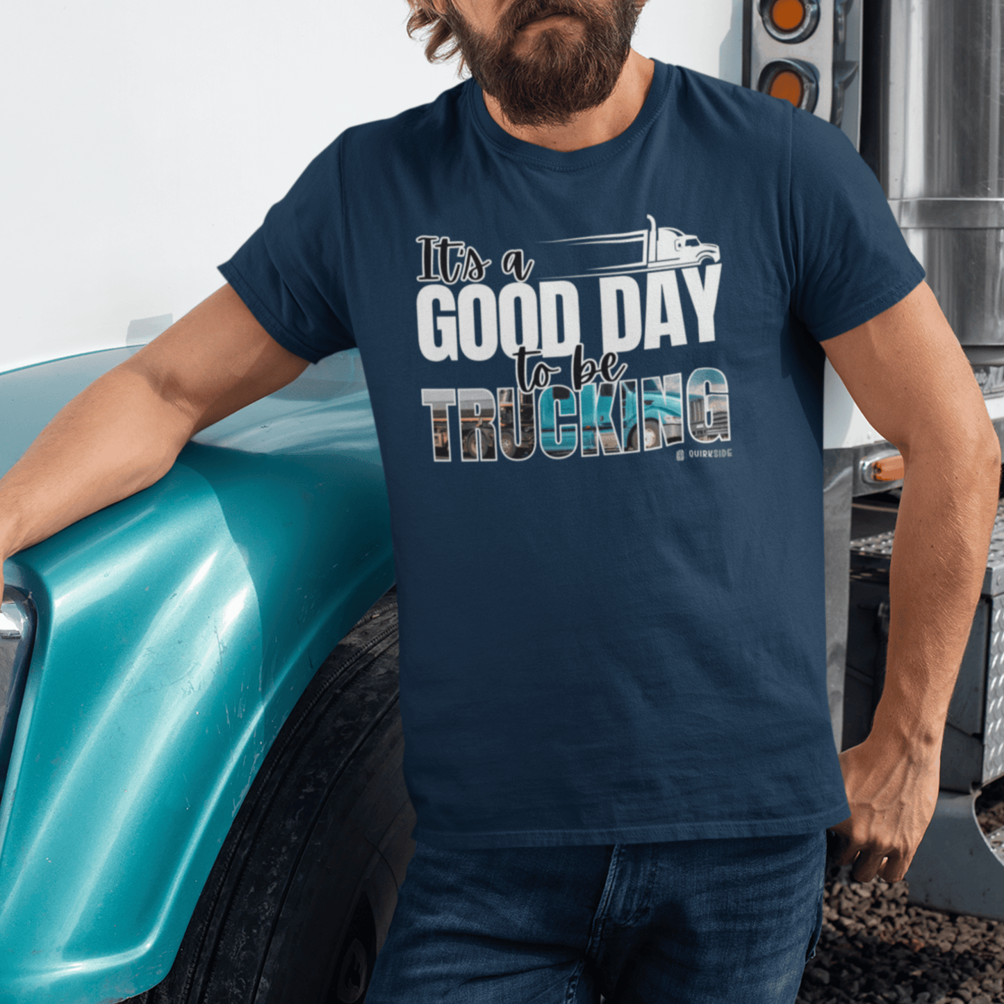 Trucking T-shirt, Truckers Tee, Highway Driver Shirt, On The Road Top, Unisex Tee, Comfortable Garment-Dyed Shirt