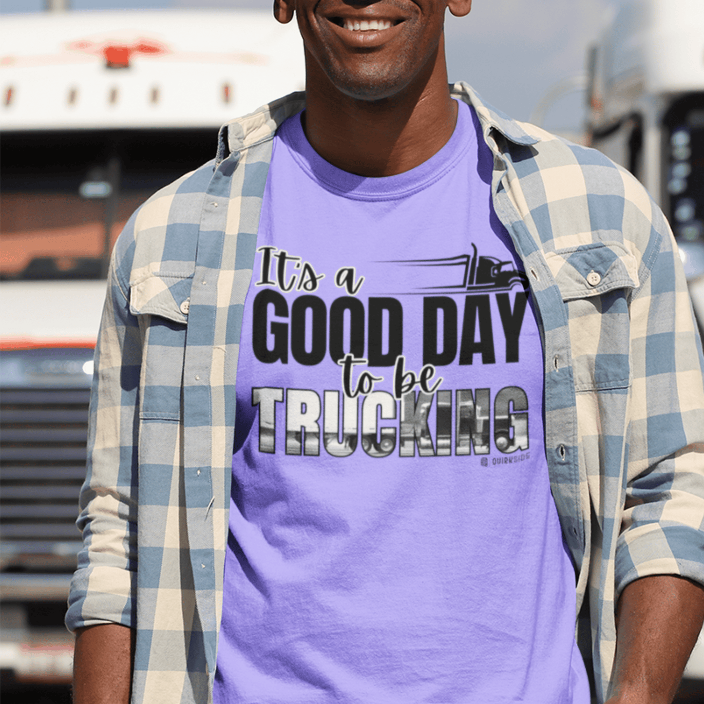 Trucking T-shirt, Truckers Tee, Highway Driver Shirt, On The Road Top, Unisex Tee, Comfortable Garment-Dyed Shirt