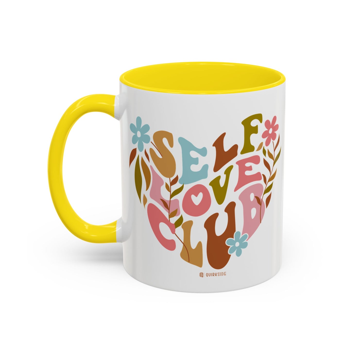 Self Love Club Coffee Mug - Empowering Floral Design, Great for Gifts, Self-Care, Friends, Motivational Mugs