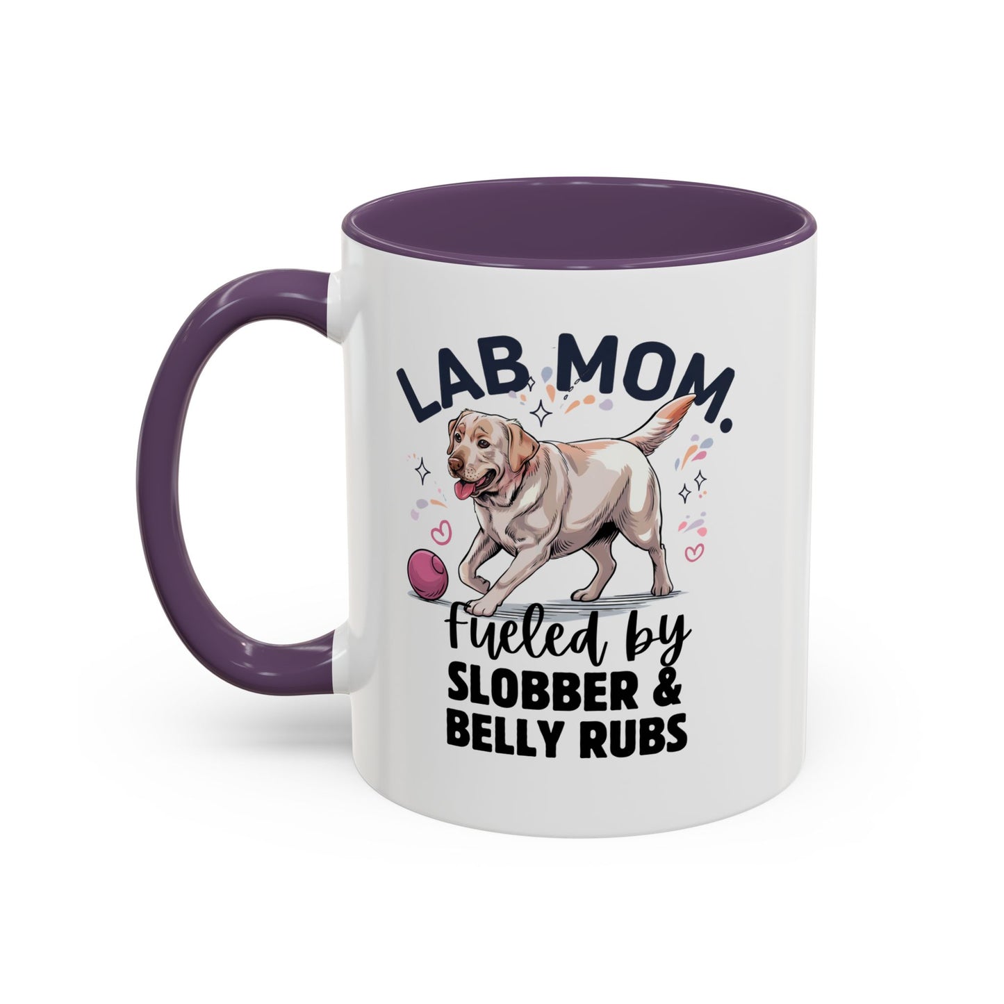 Lab Mom Coffee Mug - Fueled by Slobber & Belly Rubs, Dog Lover Gift, Pet Owner Coffee Cup, Personalized Dog Mom Mug, Cute Animal Mug