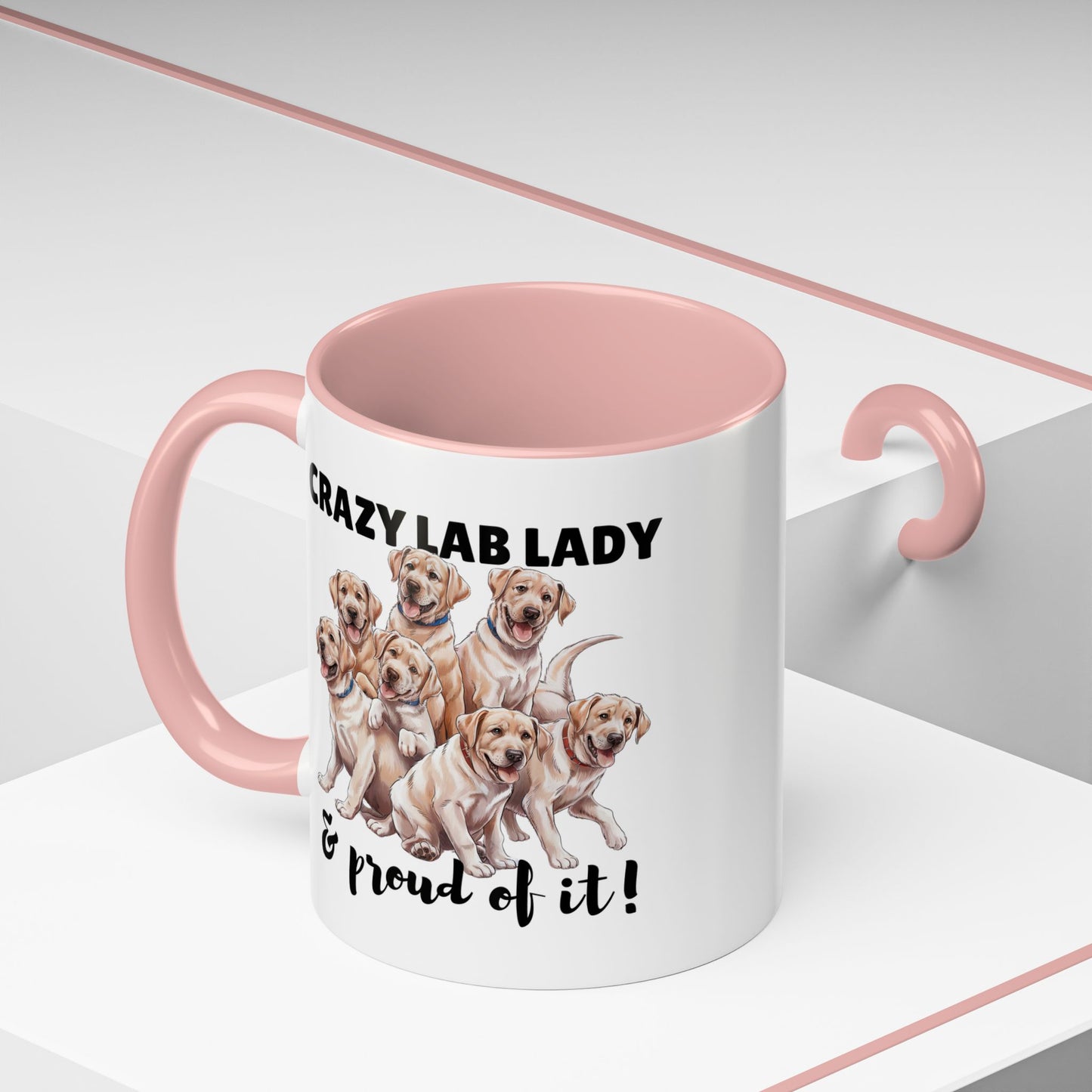 Crazy Lab Lady Coffee Mug - Dog Lover Gift, Pet Mom Mug, Funny Lab Dog Mug, Coffee Cup for Dog Owners, Animal Lover's Accessories