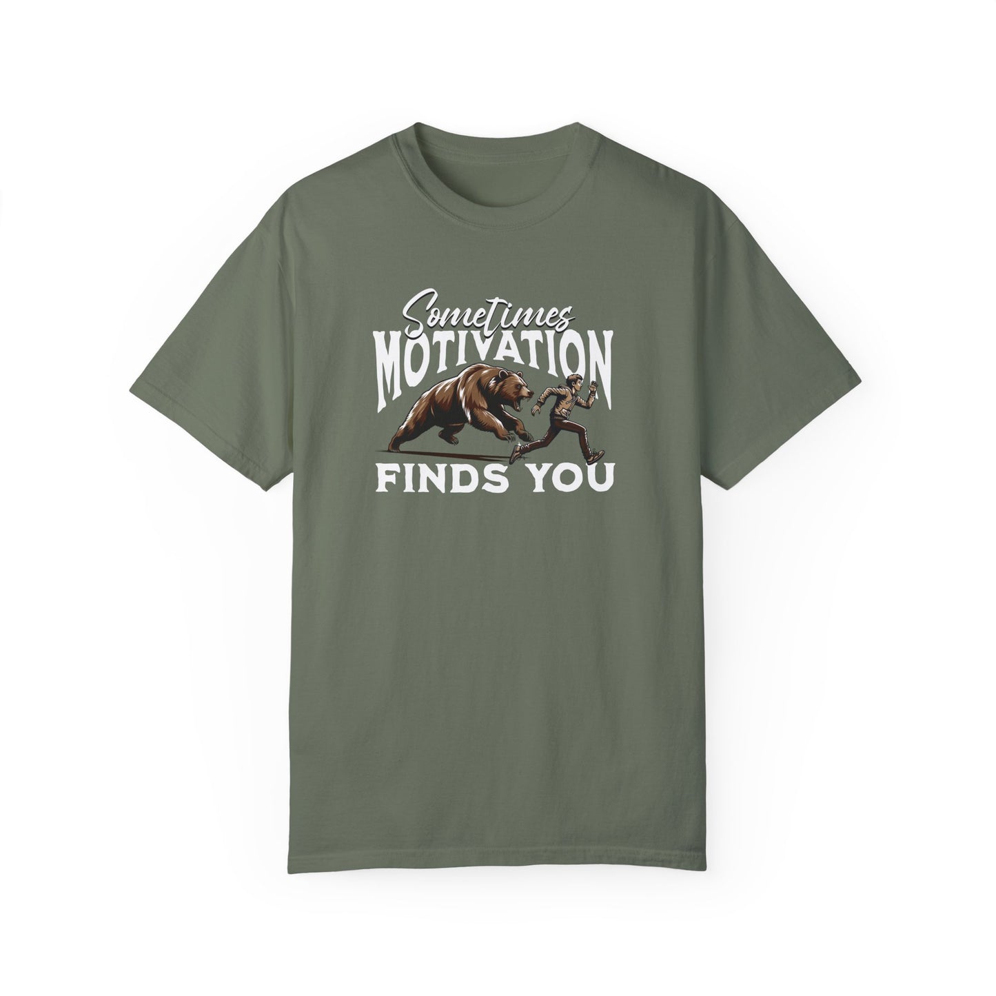 Funny Running Motivation Unisex T-shirt, Bear Chasing Humor Tee, Workout Inspiration Shirt, Fitness Apparel, Running Gift - Quirkside Creations