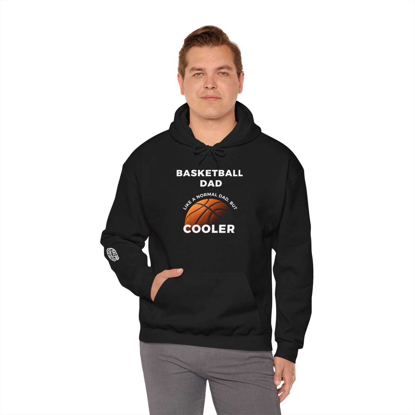 Basketball Dad Coolness Hoodie, Father's Day Gift, Sports Fan Sweatshirt, Gift for Basketball Lover, Dad Appreciation Apparel - Quirkside Creations