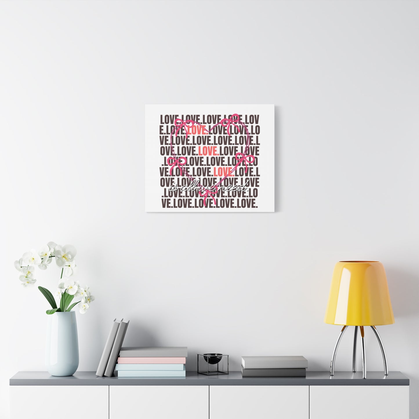 Love-Themed Canvas Art, Heart Wall Decor, Valentine's Gift, Romantic Home Decor, Engagement Present