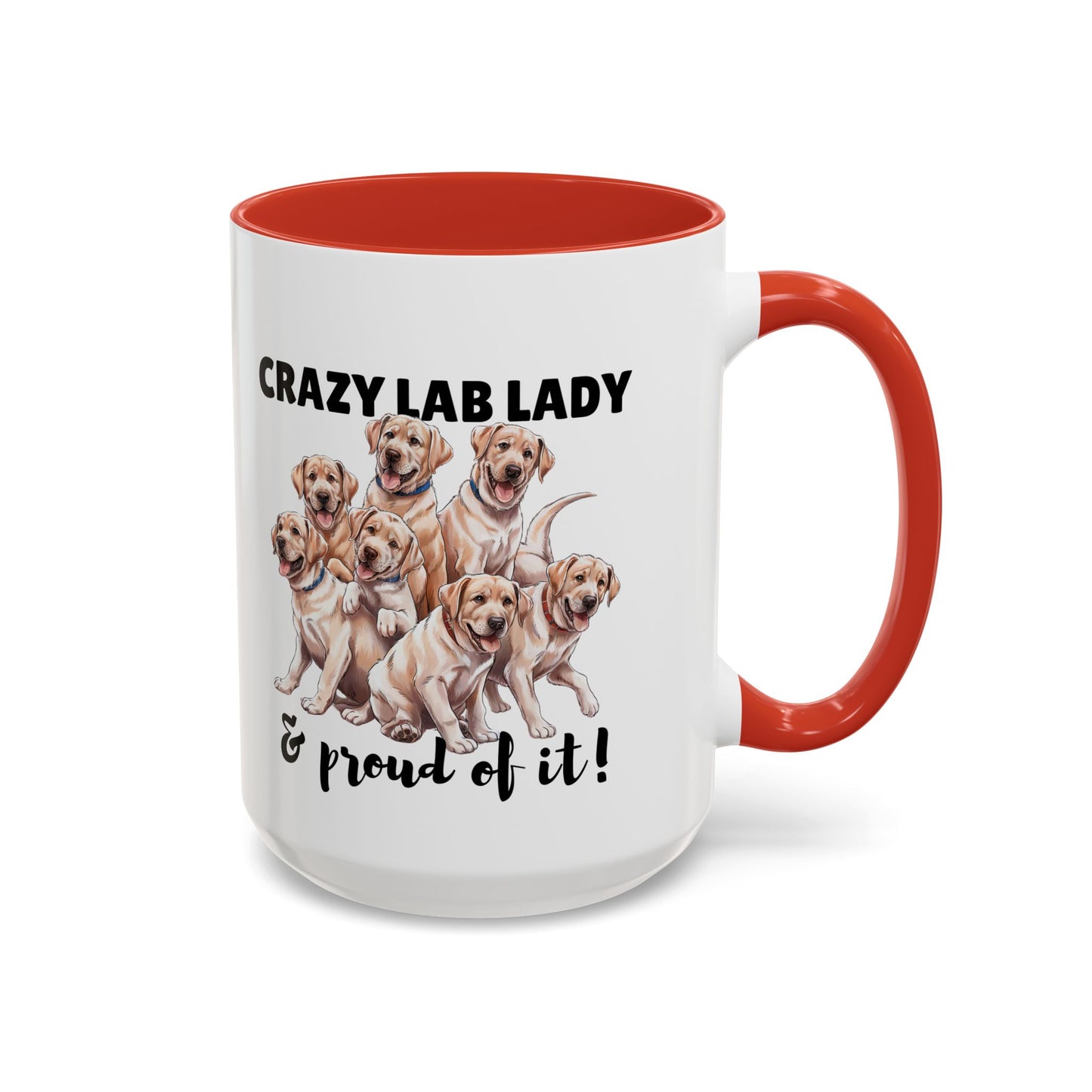Crazy Lab Lady Coffee Mug - Dog Lover Gift, Pet Mom Mug, Funny Lab Dog Mug, Coffee Cup for Dog Owners, Animal Lover's Accessories