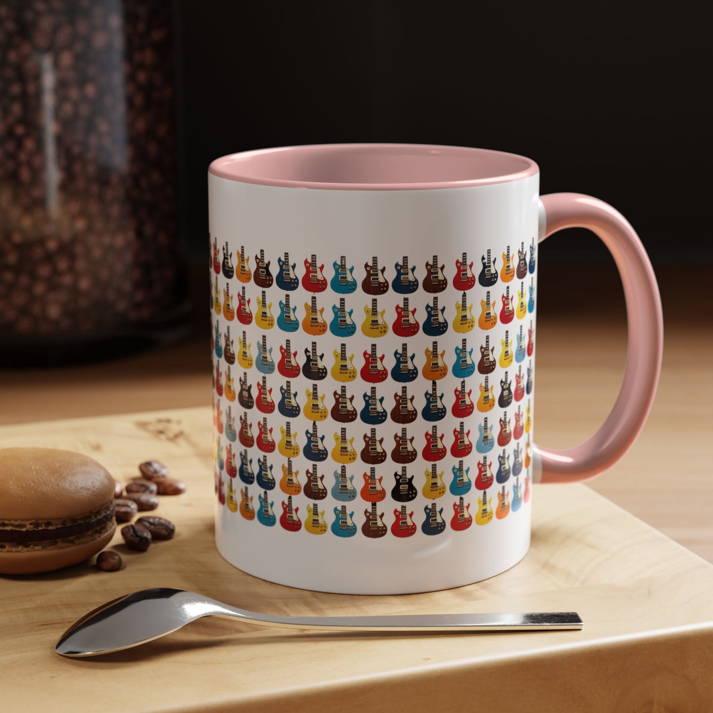 Coffee Mug - Wall of Guitars Design - Music Lover Gift