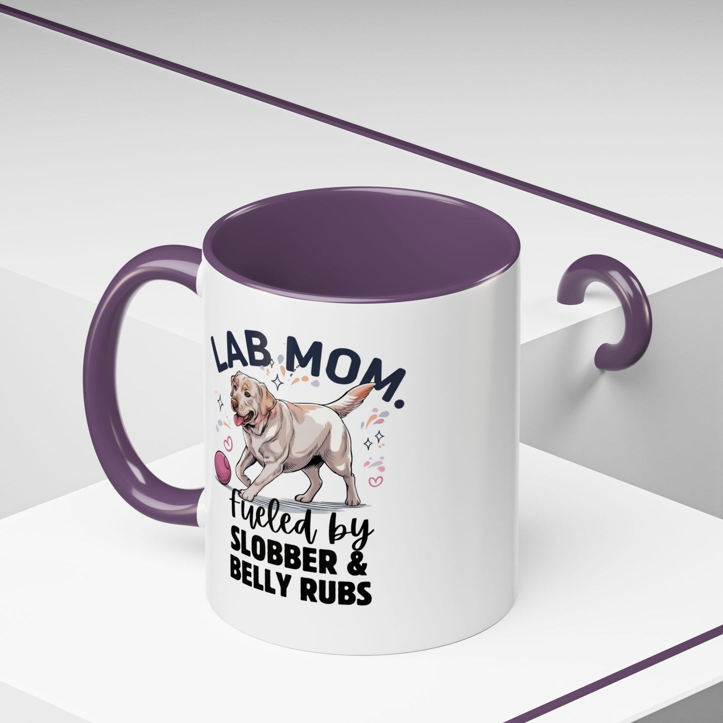 Lab Mom Coffee Mug - Fueled by Slobber & Belly Rubs, Dog Lover Gift, Pet Owner Coffee Cup, Personalized Dog Mom Mug, Cute Animal Mug