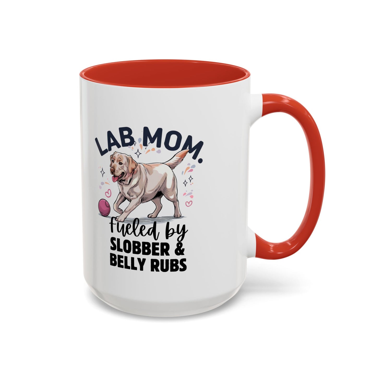 Lab Mom Coffee Mug - Fueled by Slobber & Belly Rubs, Dog Lover Gift, Pet Owner Coffee Cup, Personalized Dog Mom Mug, Cute Animal Mug