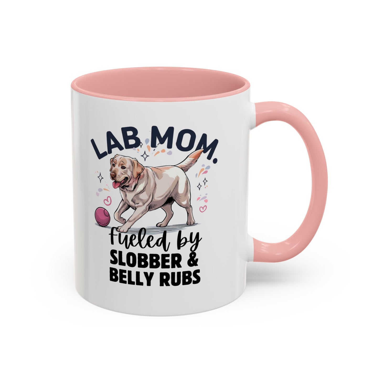 Lab Mom Coffee Mug - Fueled by Slobber & Belly Rubs, Dog Lover Gift, Pet Owner Coffee Cup, Personalized Dog Mom Mug, Cute Animal Mug