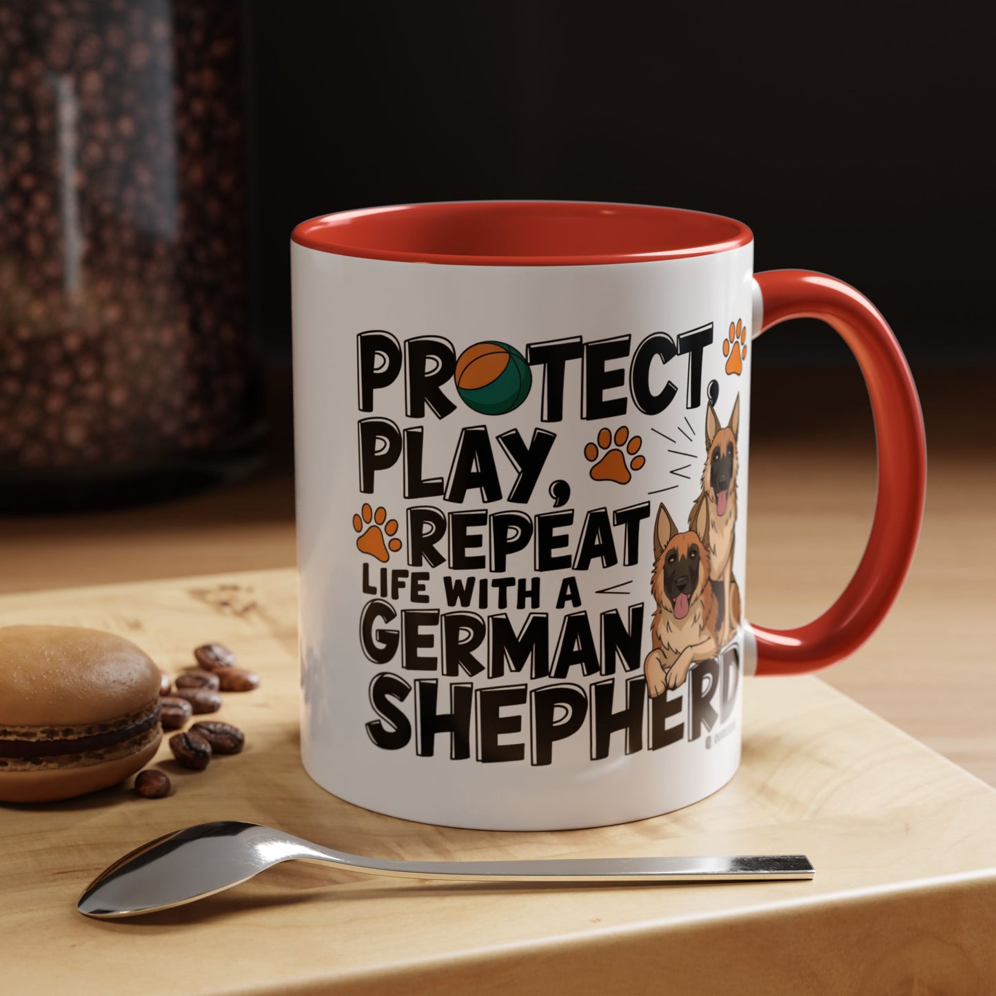 German Shepherd Lover's Accent Coffee Mug - Perfect Gift for Dog Owners, Pet Lovers, Birthdays, Holidays, Home Decor