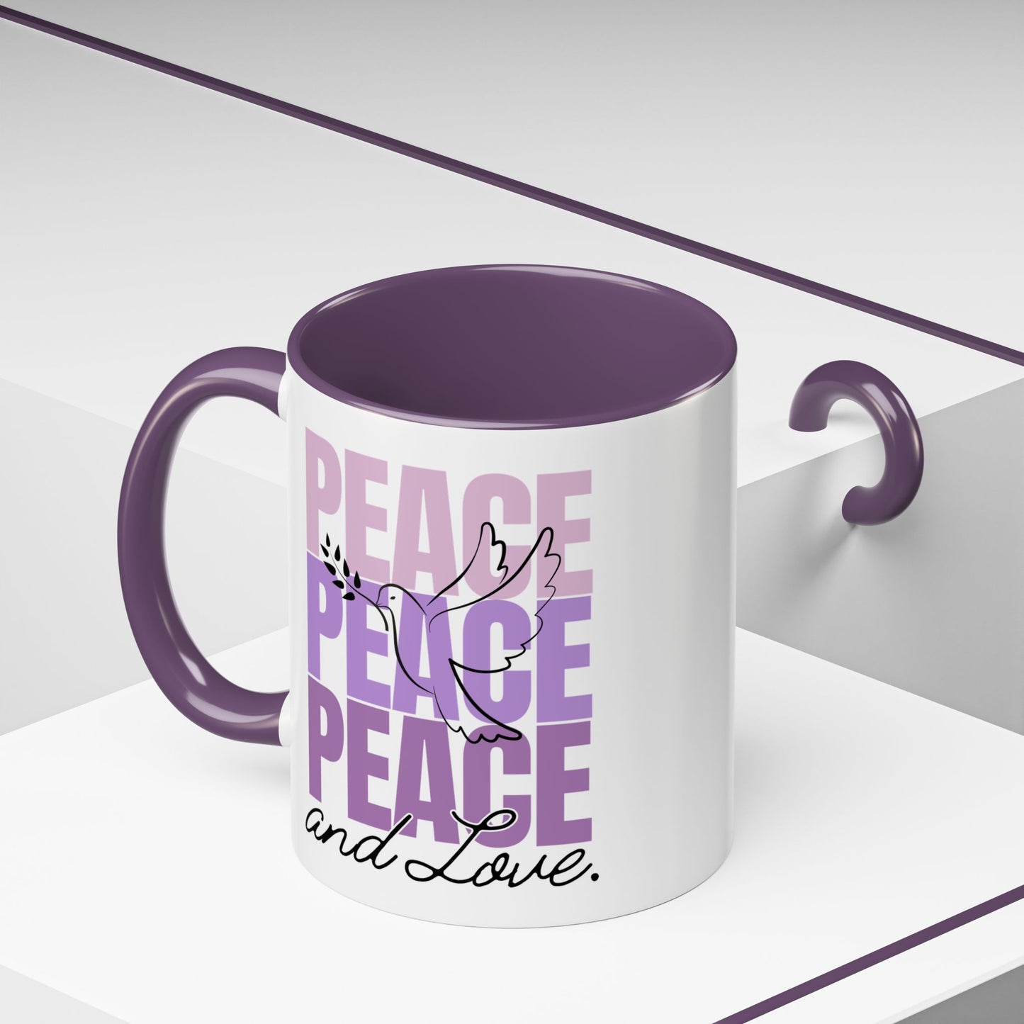 Peace and Love Accent Mug