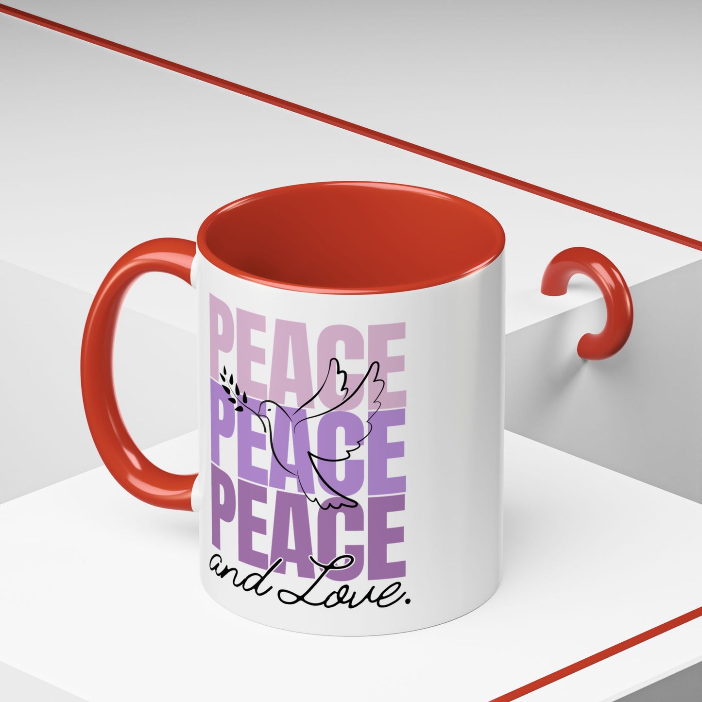 Peace and Love Accent Mug