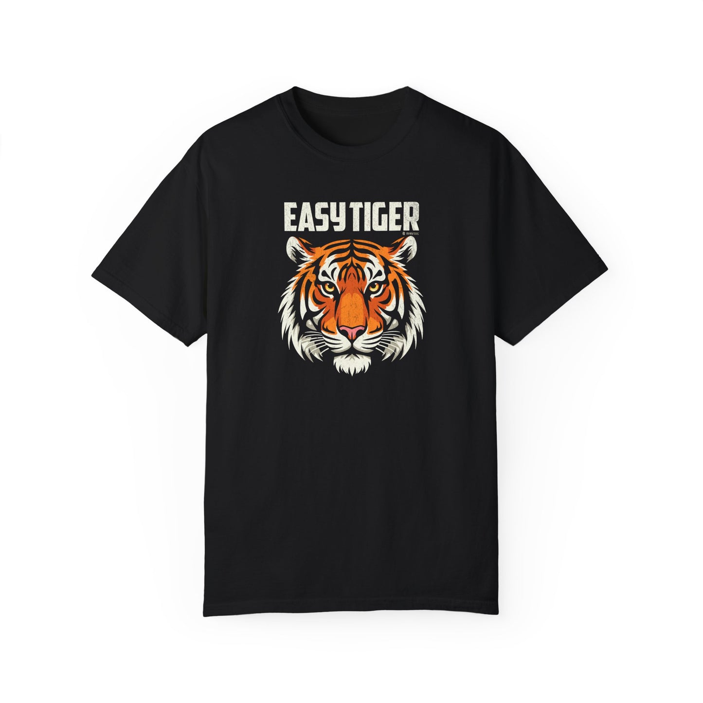 Funny Easy Tiger Unisex T-shirt, Tiger Face Graphic Tee, Sarcastic Animal Lover Shirt, Cool Gift for Men and Women, Unique Statement Top
