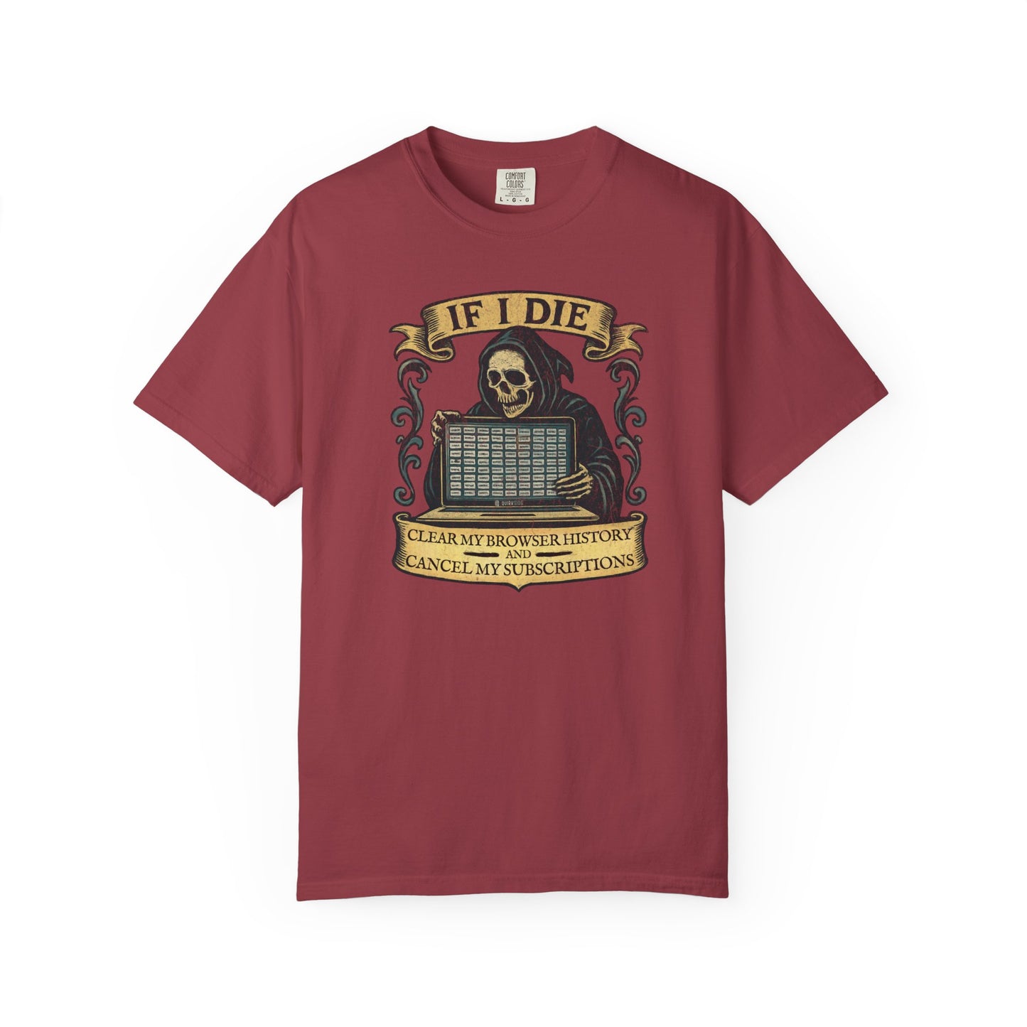 Grim Reaper Graphic Tee, Funny Death T-Shirt, If I Die Shirt, Halloween Gift, Unisex Casual Top