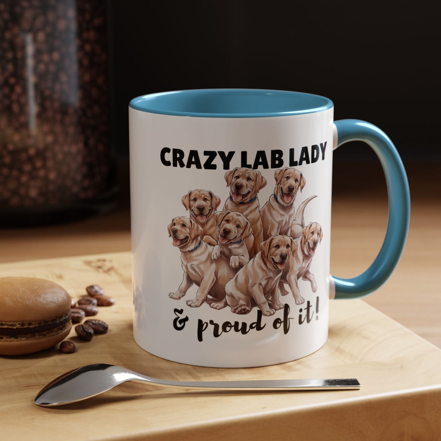 Crazy Lab Lady Coffee Mug - Dog Lover Gift, Pet Mom Mug, Funny Lab Dog Mug, Coffee Cup for Dog Owners, Animal Lover's Accessories