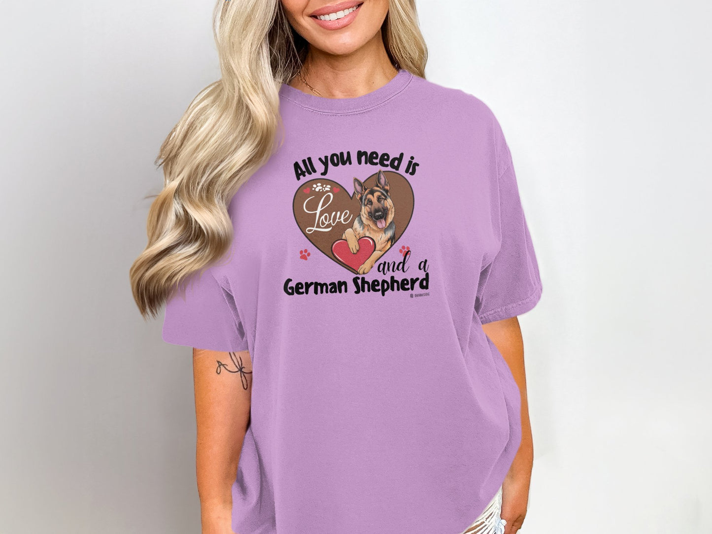 German Shepherd Dog Lover Unisex Garment-Dyed T-shirt, Parent Gift, Funny Dog Tee, Dog Mom Shirt, Gift for Dog Lovers