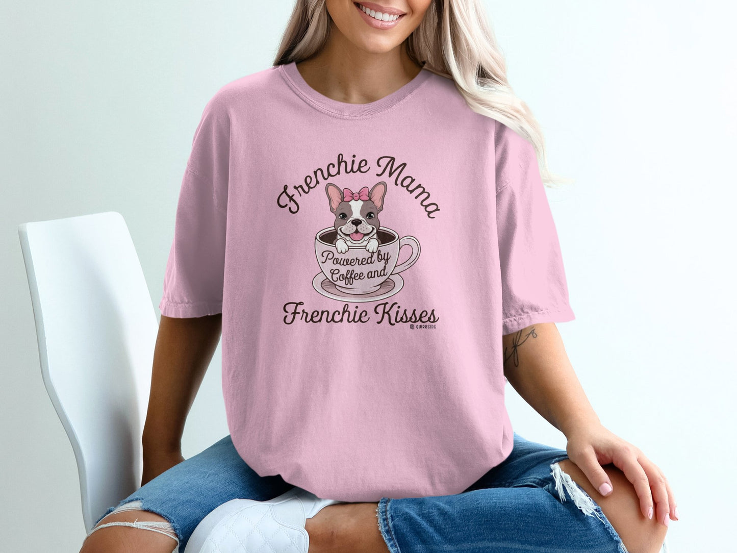 French Bulldog Lover Unisex Garment-Dyed T-shirt, Dog Parent Tee, Cute Bulldog Shirt, Pet Lover Top, Animal Graphic Tee