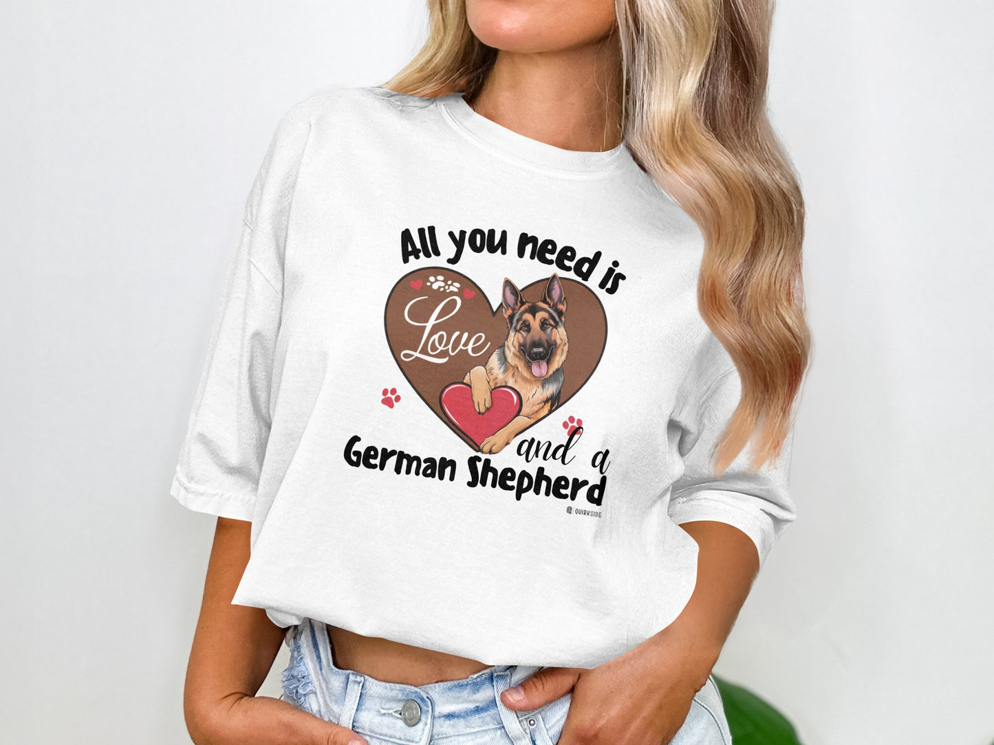 German Shepherd Dog Lover Unisex Garment-Dyed T-shirt, Parent Gift, Funny Dog Tee, Dog Mom Shirt, Gift for Dog Lovers