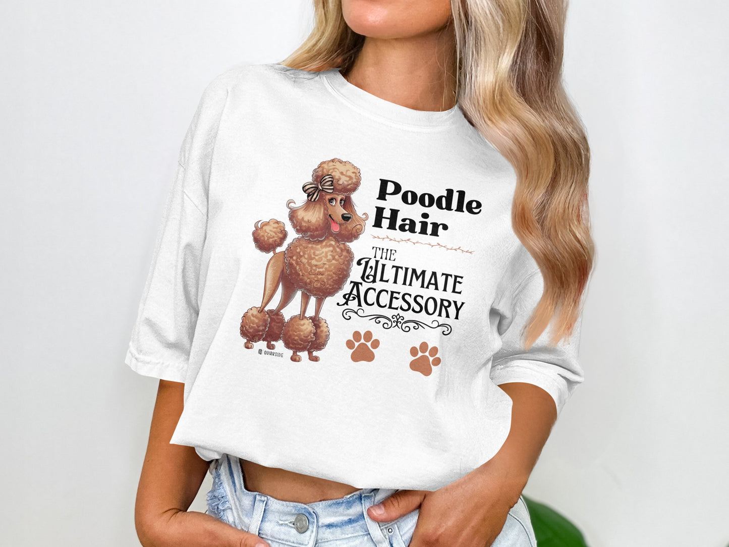 Poodle Lover T-shirt, Dog Owner Shirt, Cute Unisex Tee, Garment-Dyed Top, Dog Mom Dad Gift, Pet Lover Apparel, Animal Graphic Tee