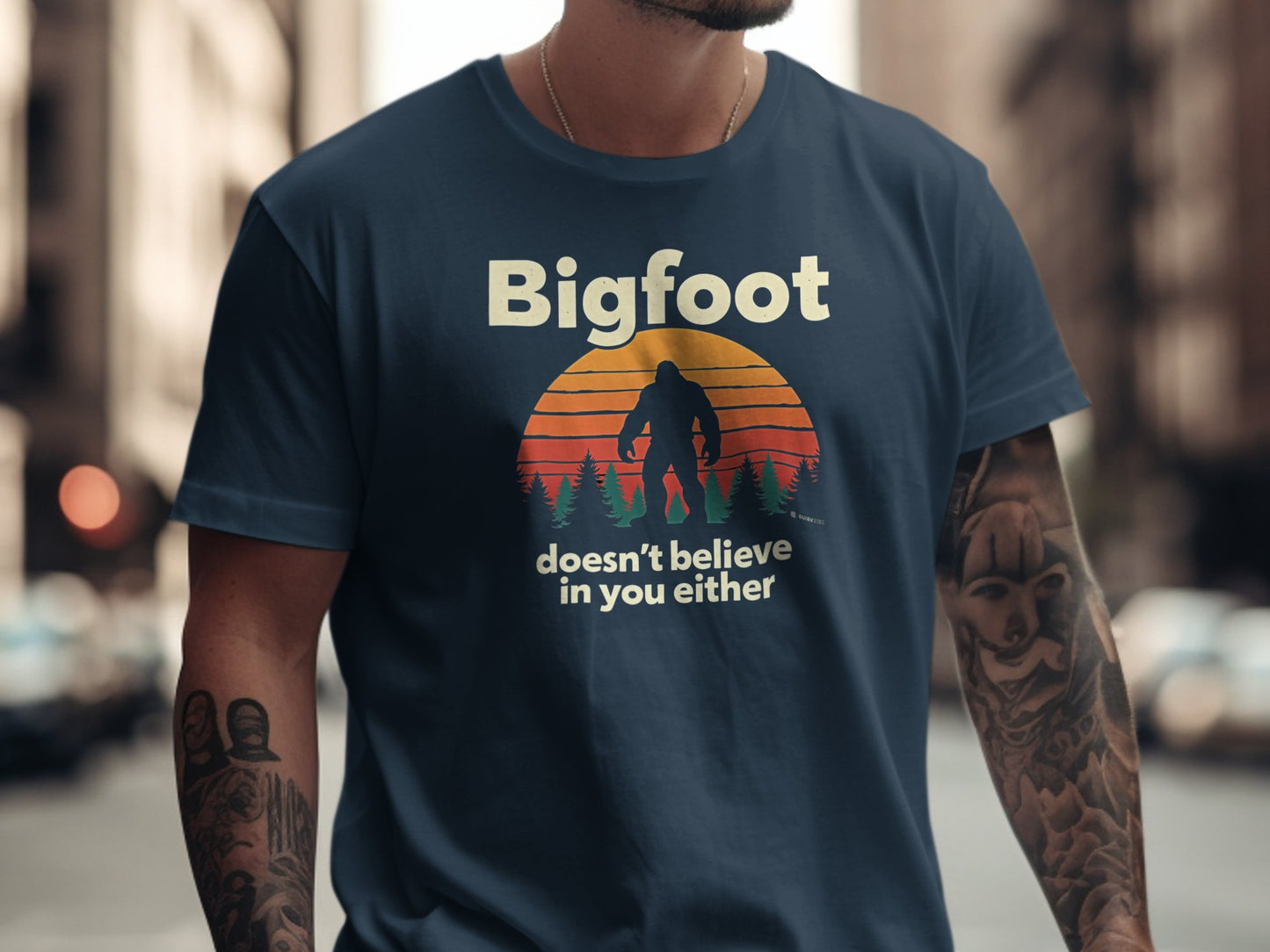 Bigfoot Believer Unisex Garment-Dyed T-shirt, Funny Sasquatch Tee, Cryptid Enthusiast Gift, Mythical Creature Top, Humorous Cryptid Shirt