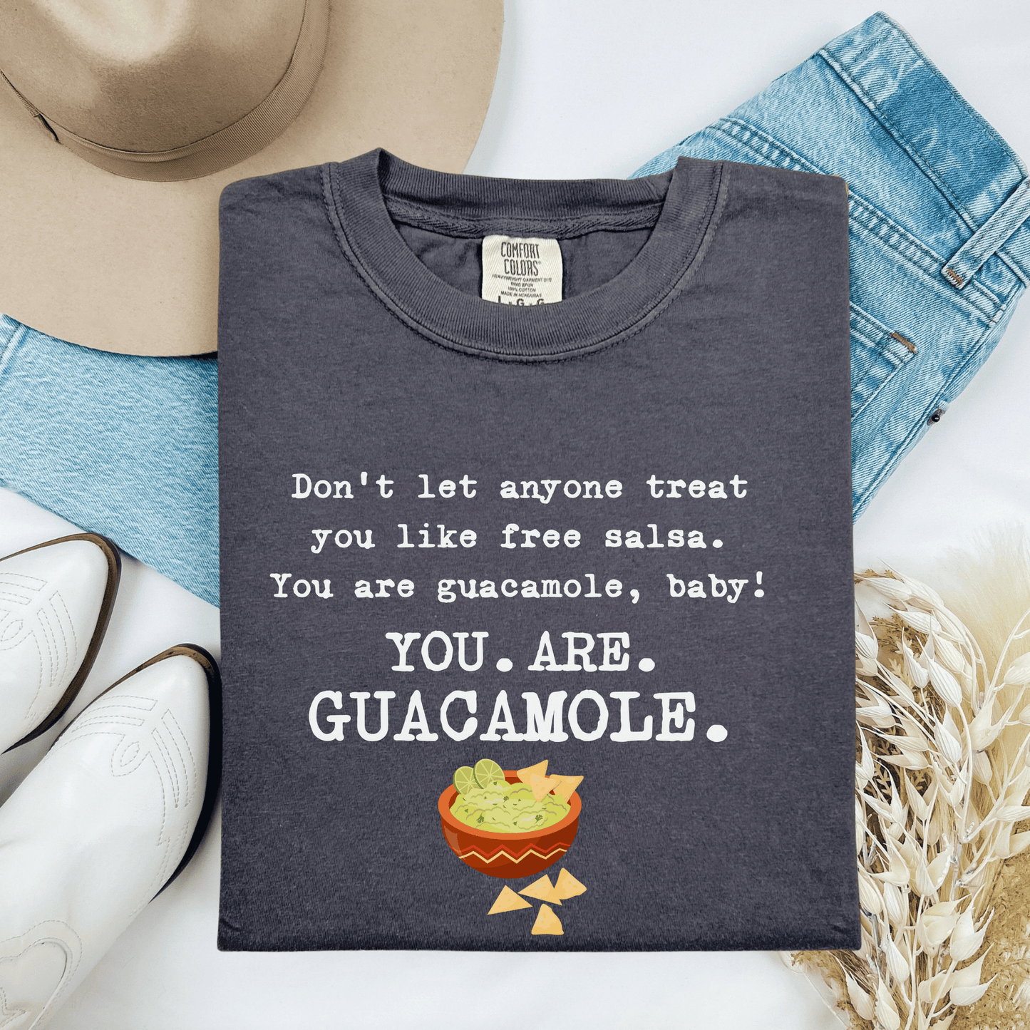 Premium Guacamole Unisex Garment-Dyed T-shirt, Funny Avocado Lover Tee, Gift for Foodie, Soft Graphic Tee, Unique Graphic Tee, Novelty Top - Quirkside Creations
