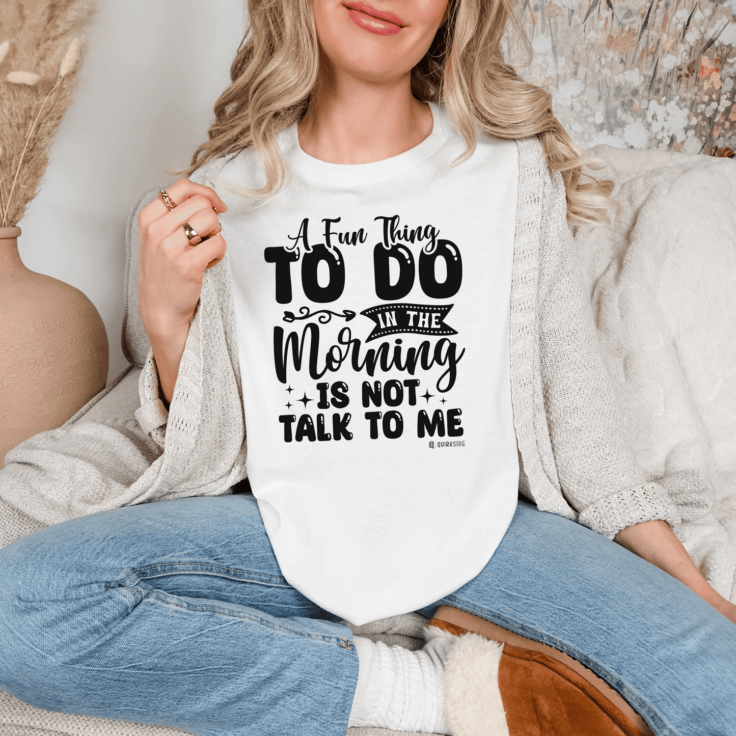 Funny Message Unisex T-shirt, Not a Morning Person Tee, Sleepyhead Shirt, Lazy Day Top, Sarcastic Graphic Tee - Quirkside Creations